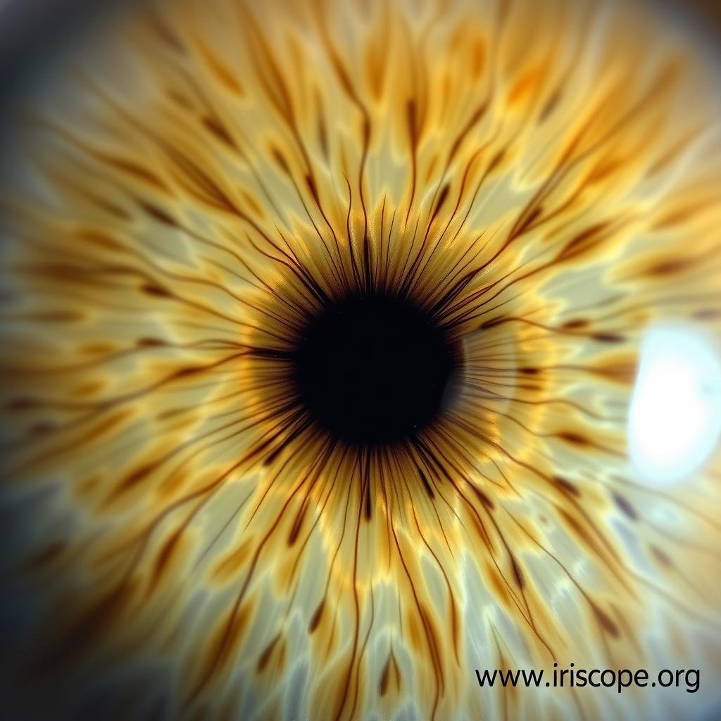 High-resolution iris image captured with MAIKONG iridology camera