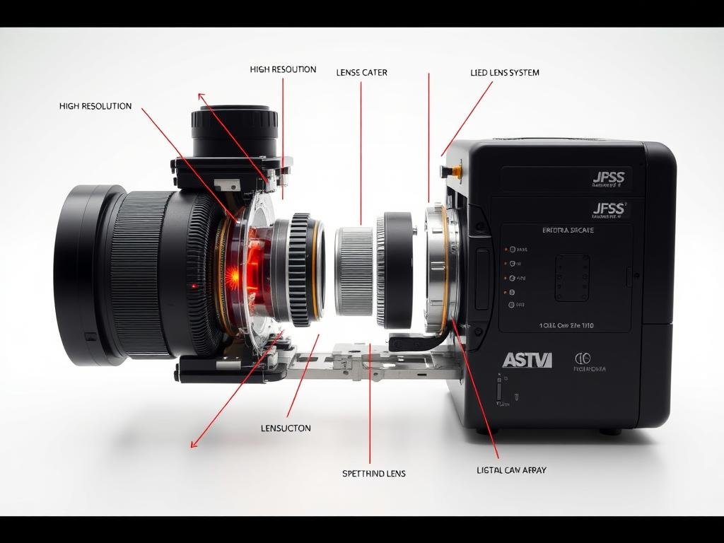 Internal components of an iridology camera showing optical system