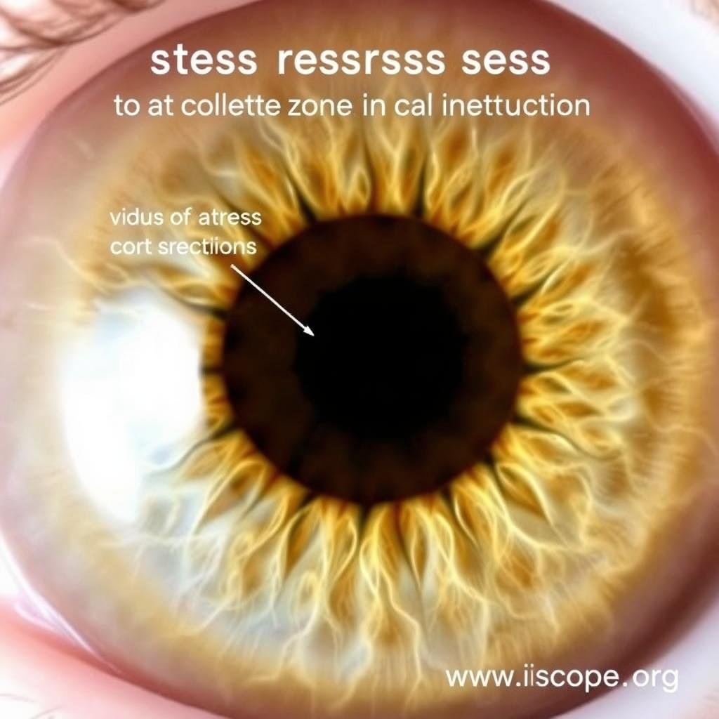 Iris showing stress response patterns in the collarette zone Iris showing stress response patterns in the collarette zone