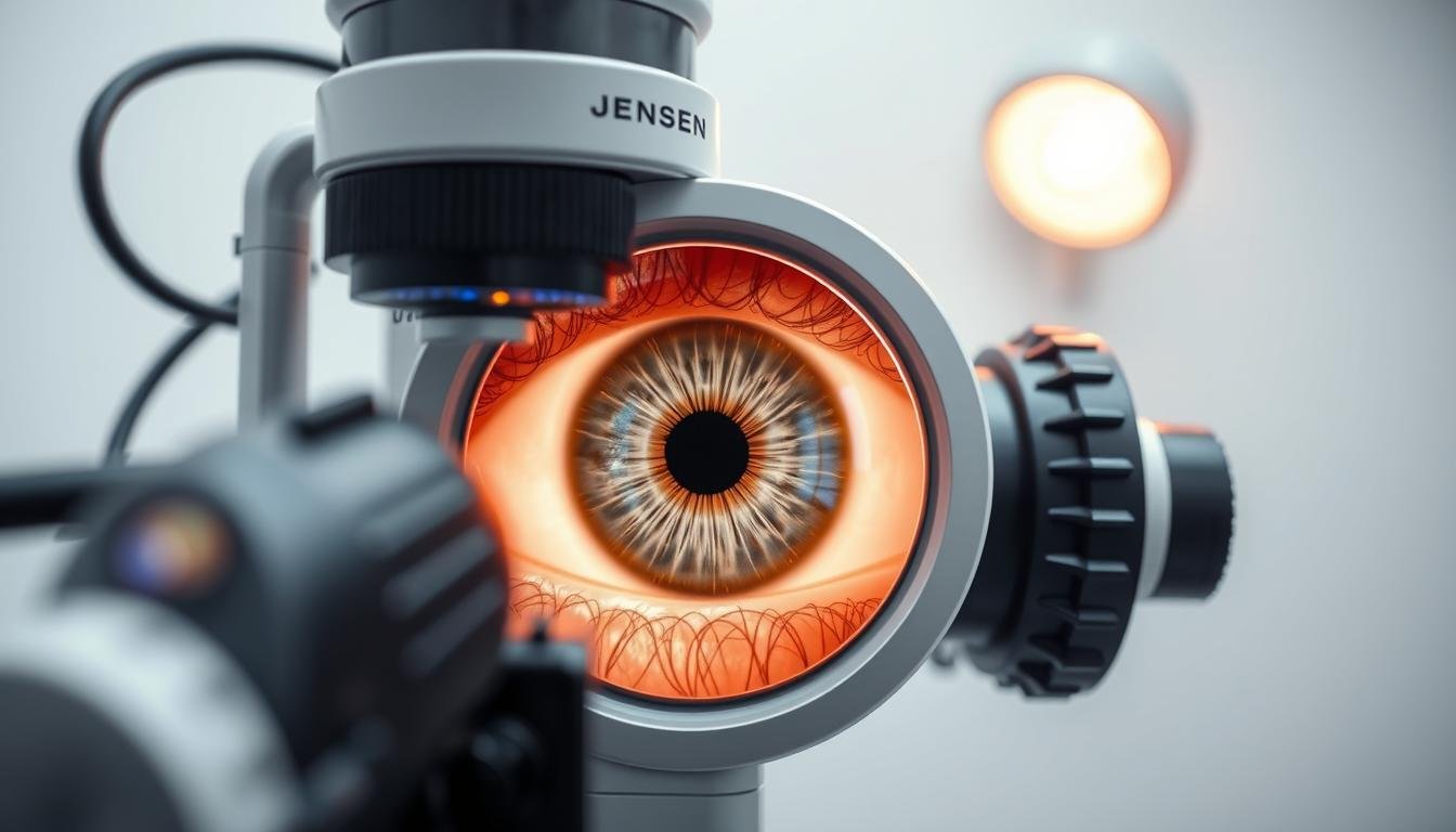 Jensen iridology camera capturing detailed iris image