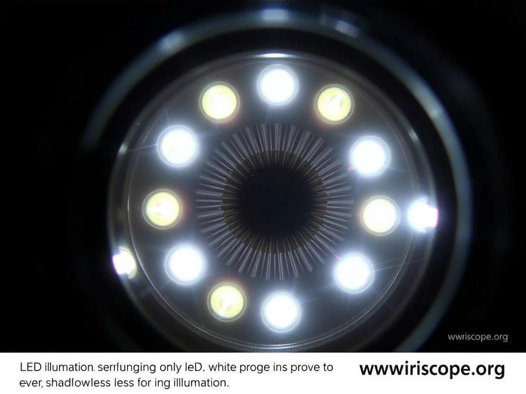 LED illumination system around iridology camera lens