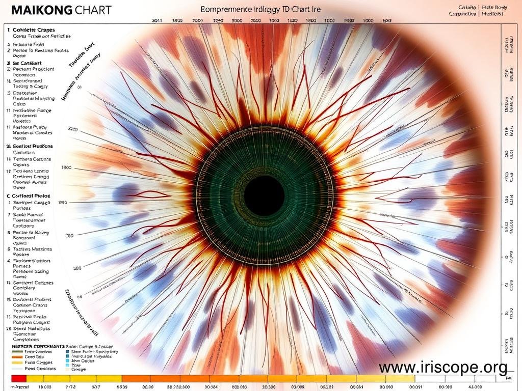MAIKONG comprehensive iridology chart with detailed collarette zone mapping MAIKONG comprehensive iridology chart with detailed collarette zone mapping