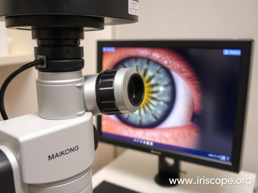 MAIKONG iridology camera capturing detailed iris image
