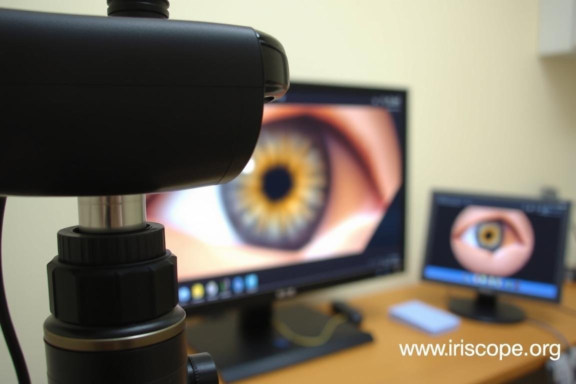 MAIKONG iridology camera capturing detailed iris image MAIKONG iridology camera capturing detailed iris image
