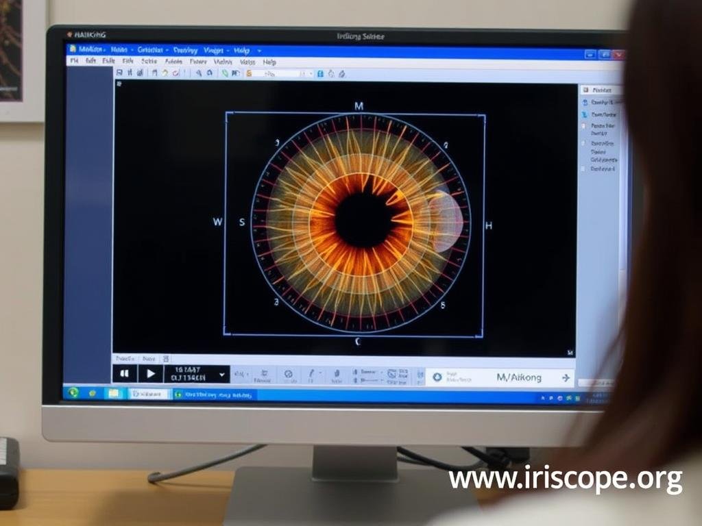 MAIKONG iridology software analyzing iris patterns