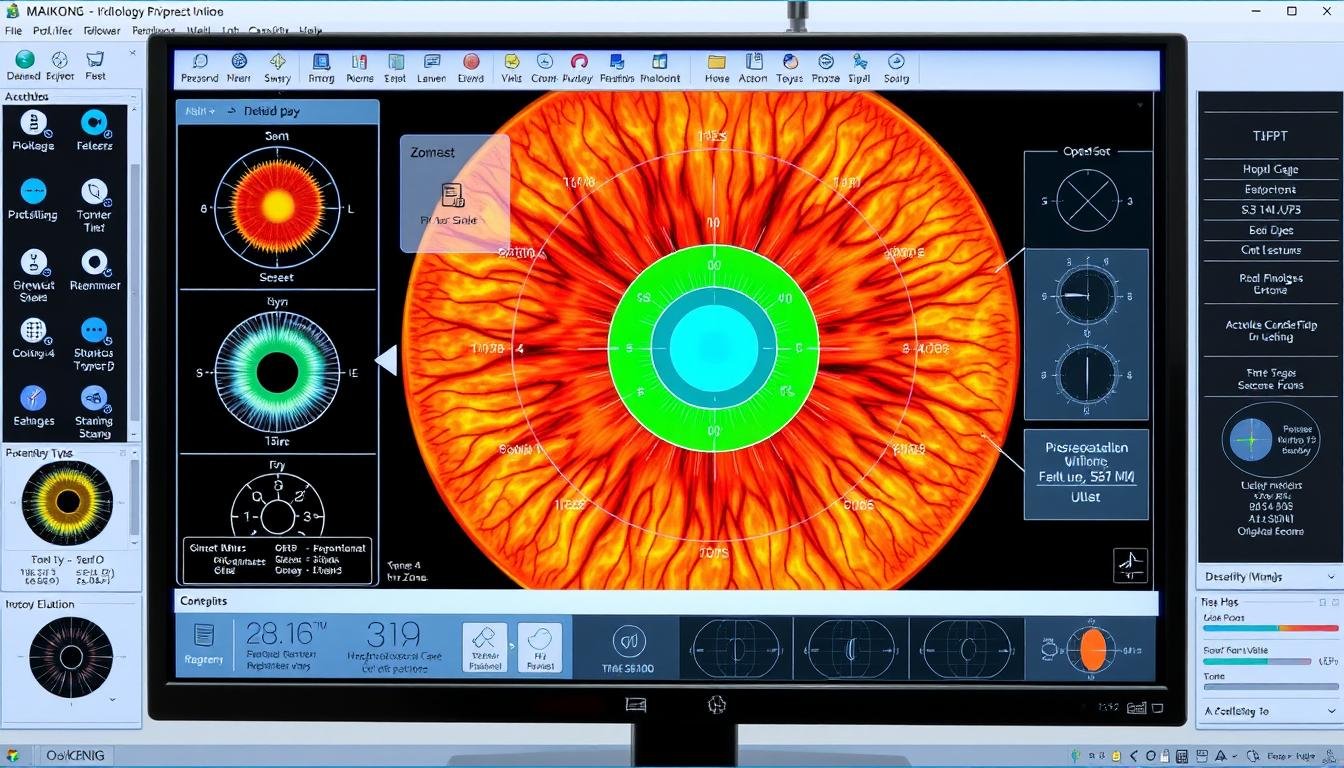 MAIKONG iridology software interface analyzing iris