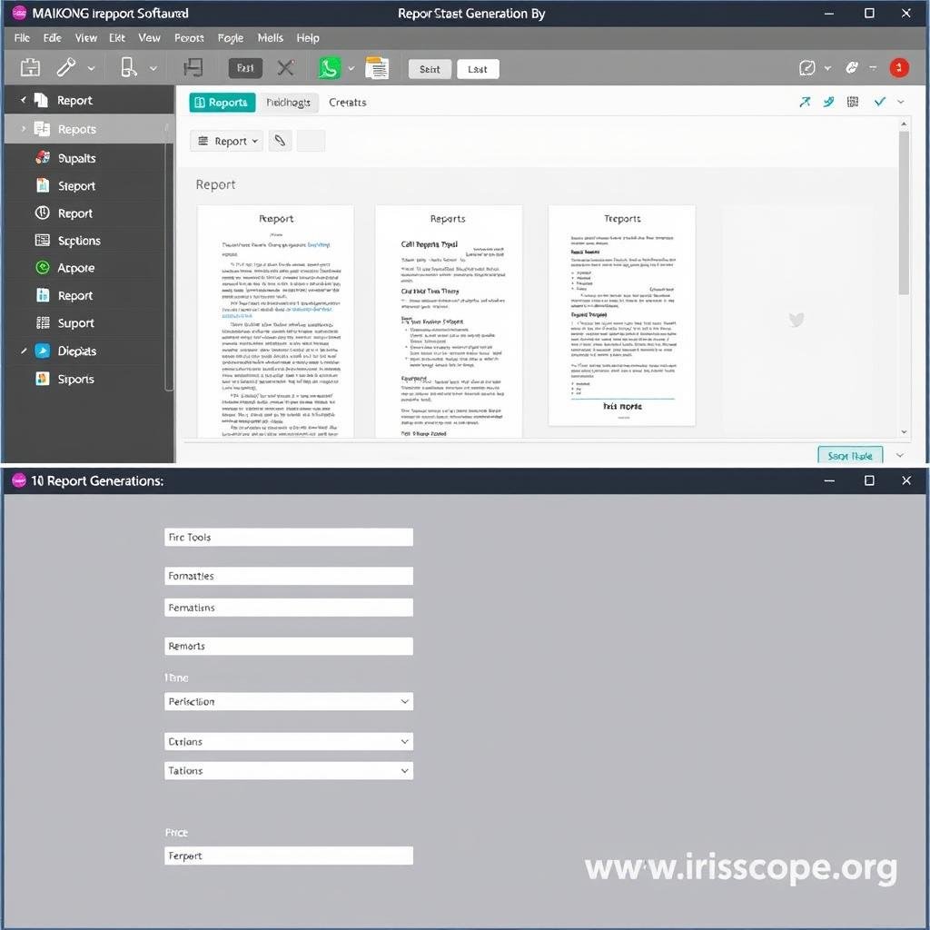MAIKONG iridology software showing customizable reports
