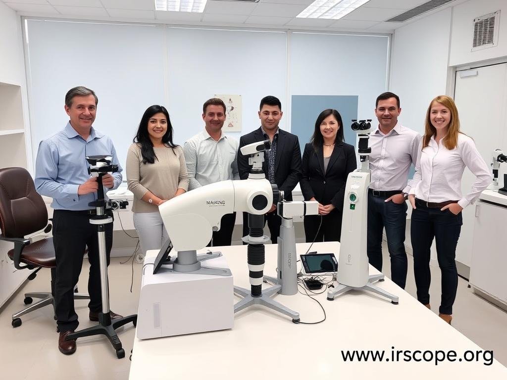 MAIKONG professional team with iridology equipment