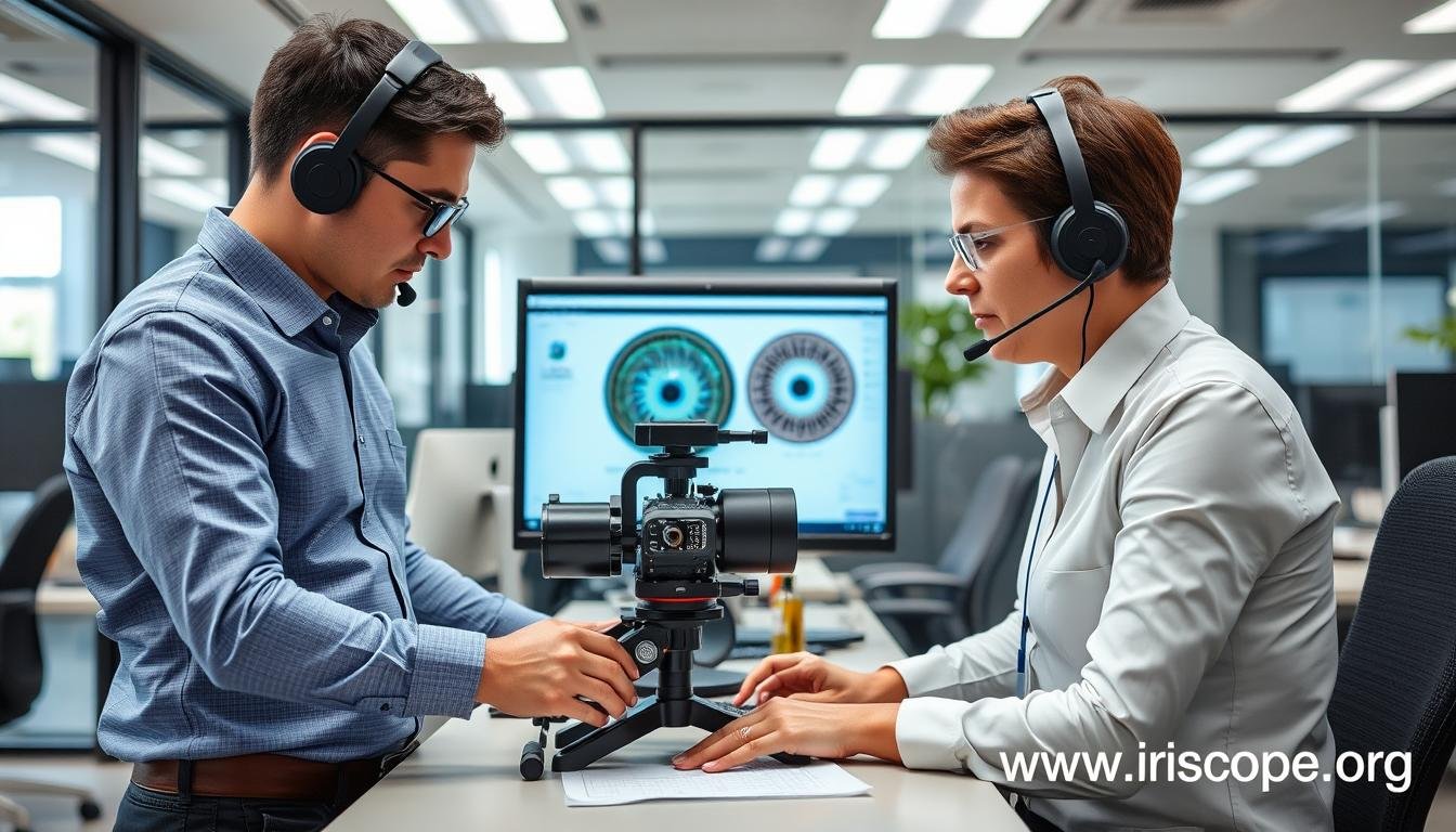 MAIKONG technical support team assisting customers with iridology equipment MAIKONG technical support team assisting customers with iridology equipment