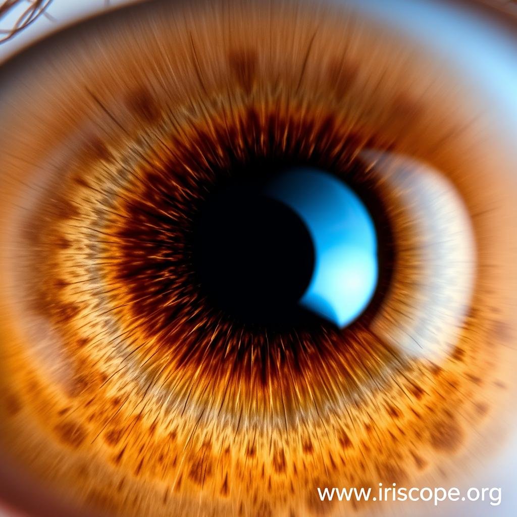 Mixed/hazel iris captured with MAIKONG iridology camera