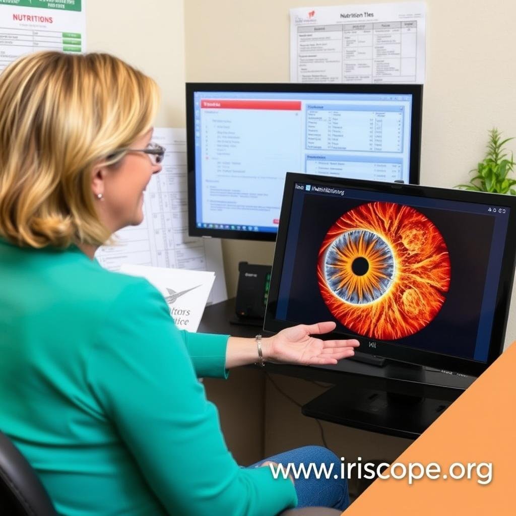 Nutritionist using iris analysis for dietary recommendations