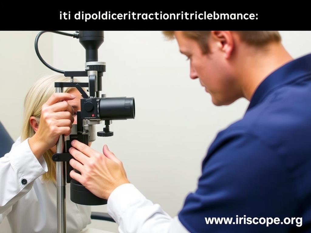 Practitioner using iridology camera with patient