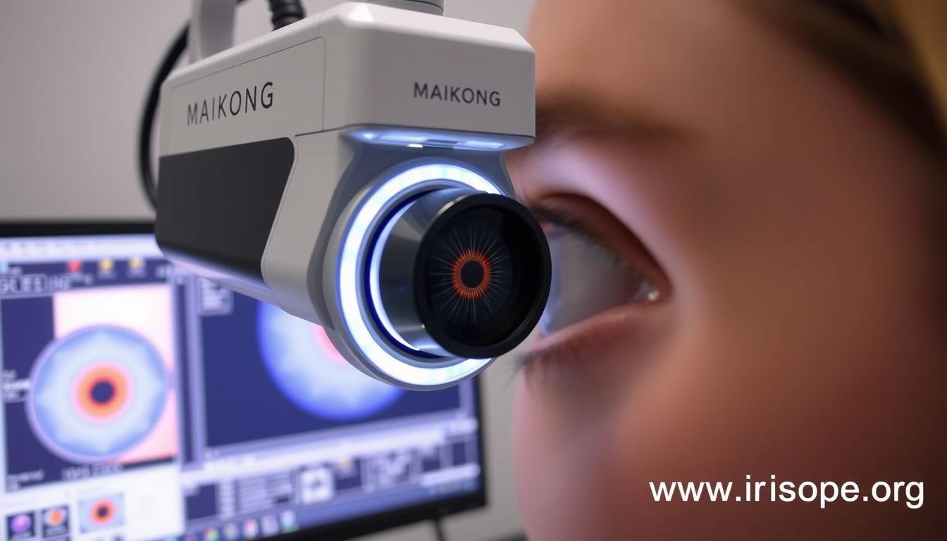 Professional MAIKONG Iridology Camera capturing detailed iris image