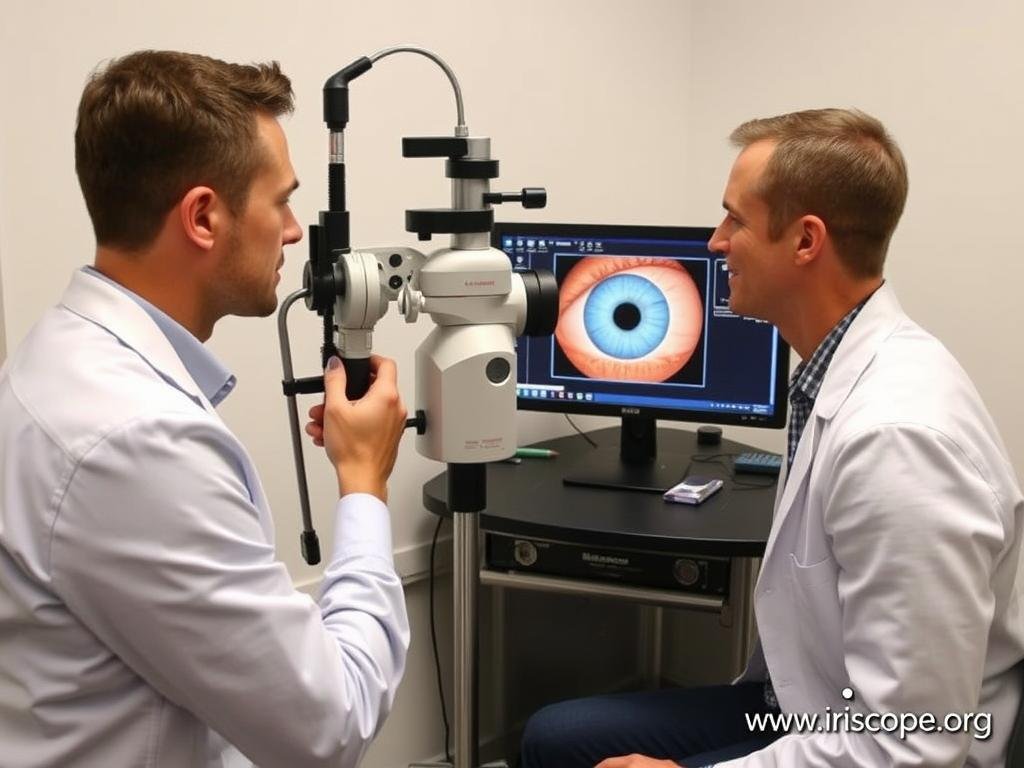 Professional iridologist using MAIKONG iridology camera system