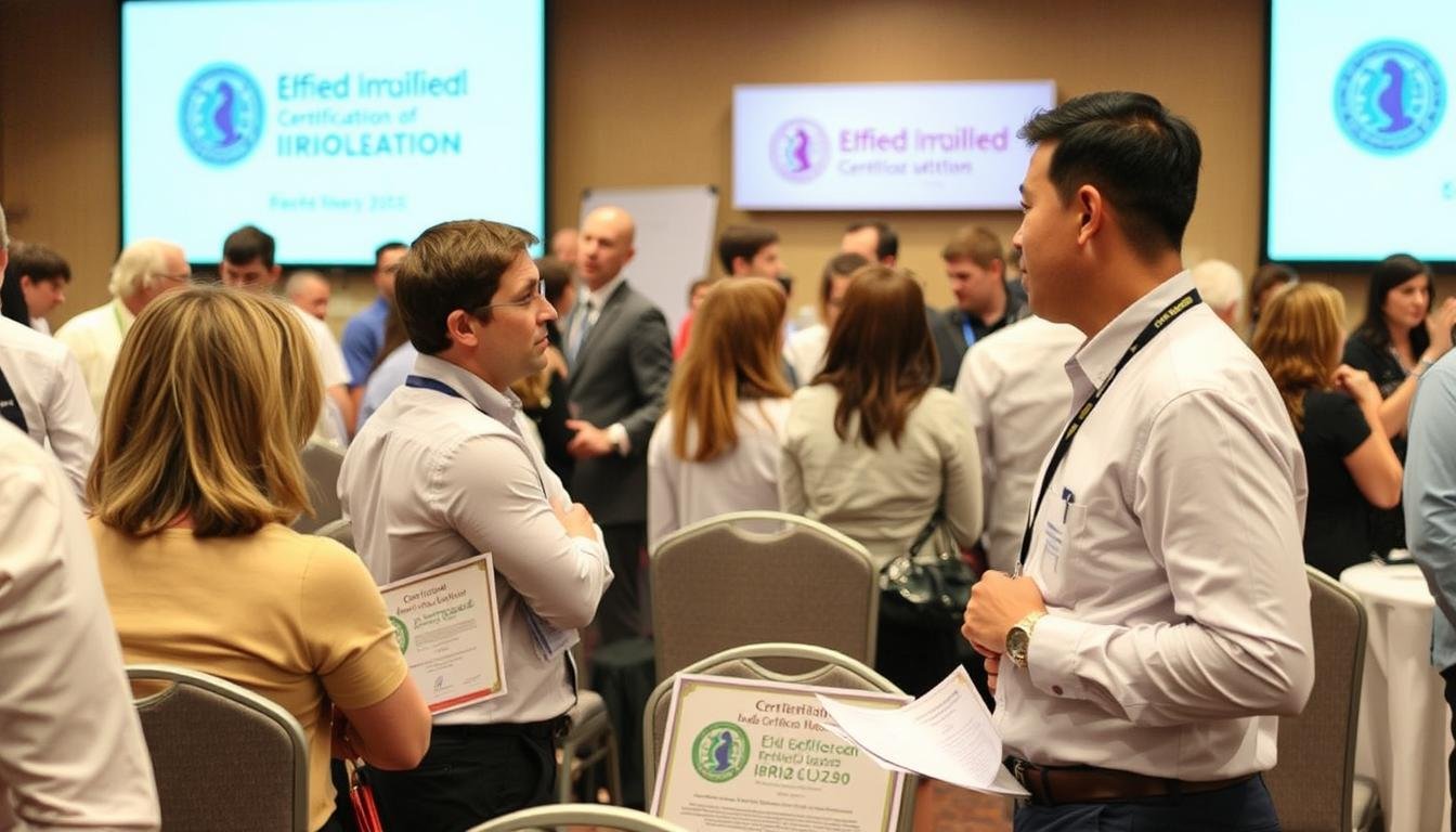 Professional iridology association meeting with certified practitioners