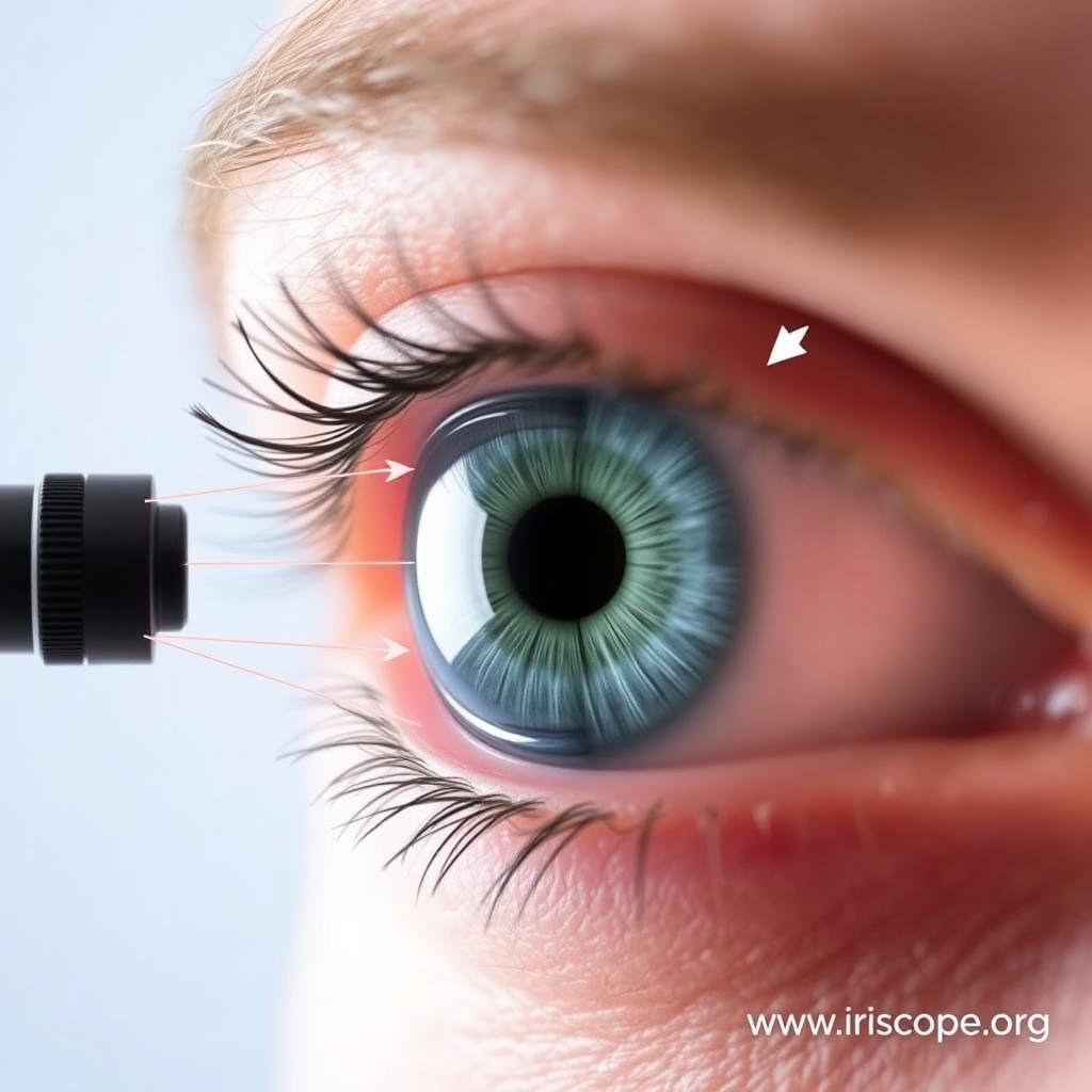 Proper camera positioning for iridology examination Proper camera positioning for iridology examination