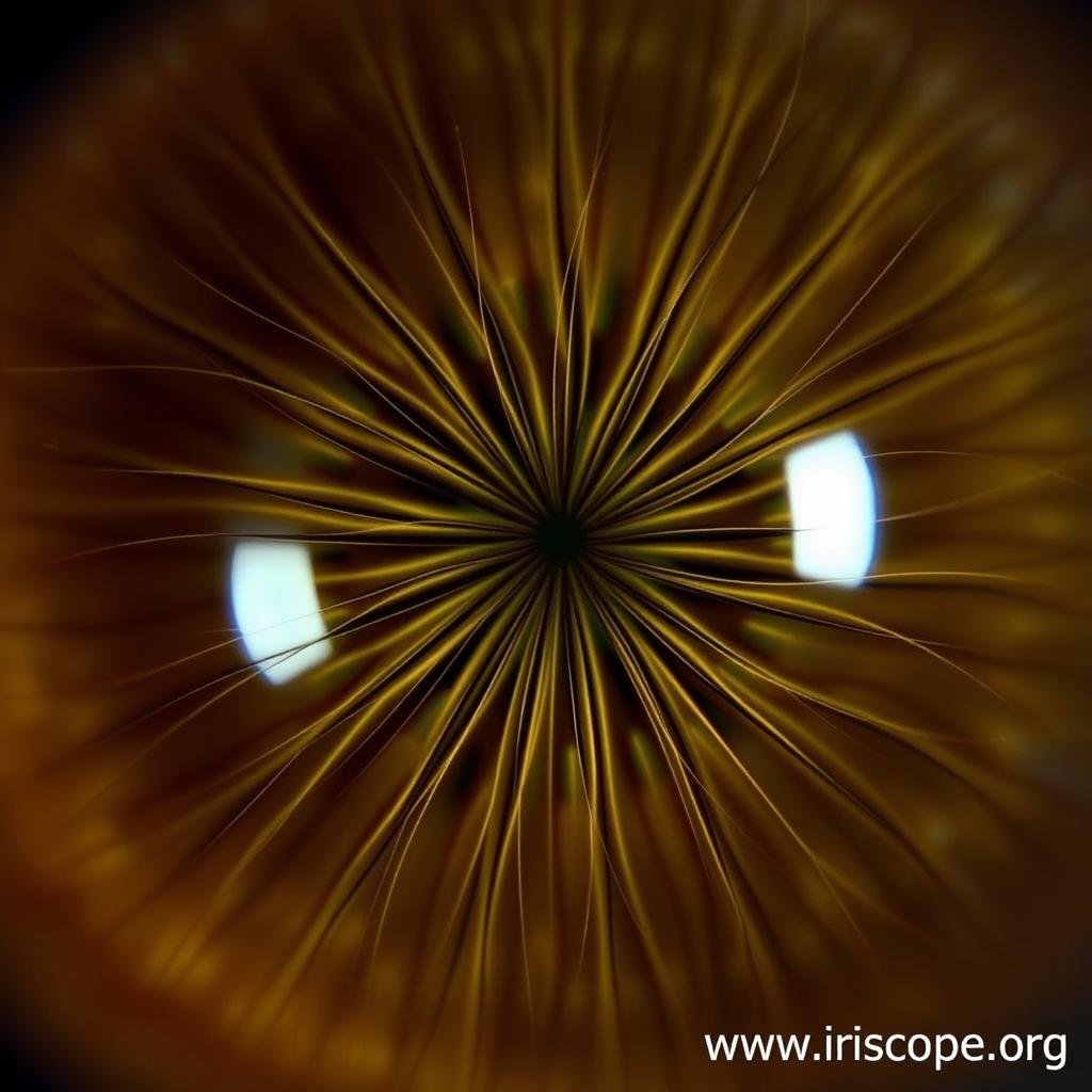 Radii solaris (spoke-like lines) in iris captured by iridology camera