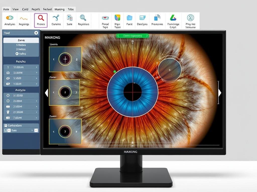 Software analysis of iris texture using MAIKONG iridology software Software analysis of iris texture using MAIKONG iridology software