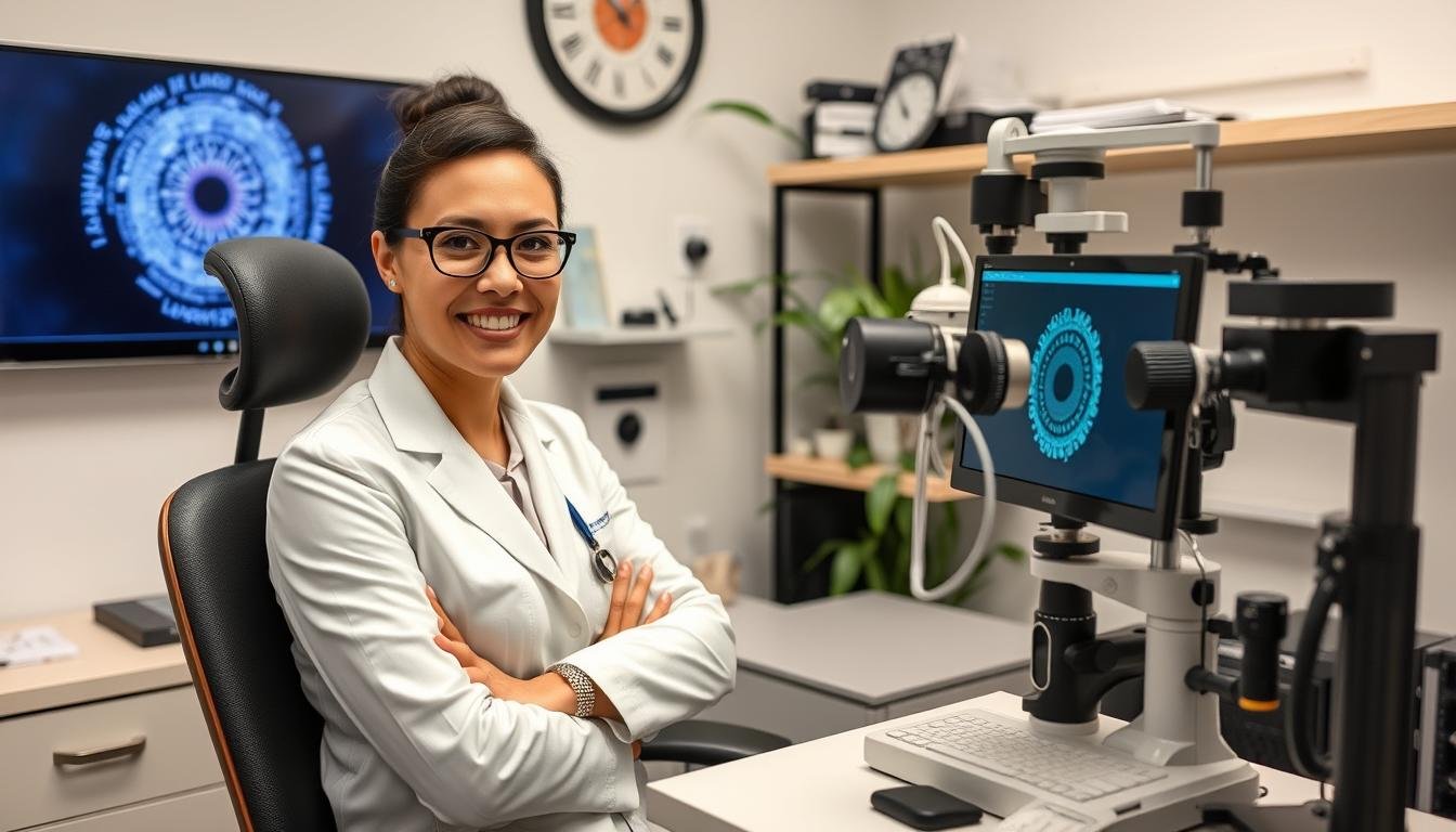 Successful iridologist using MAIKONG equipment in a professional practice Successful iridologist using MAIKONG equipment in a professional practice