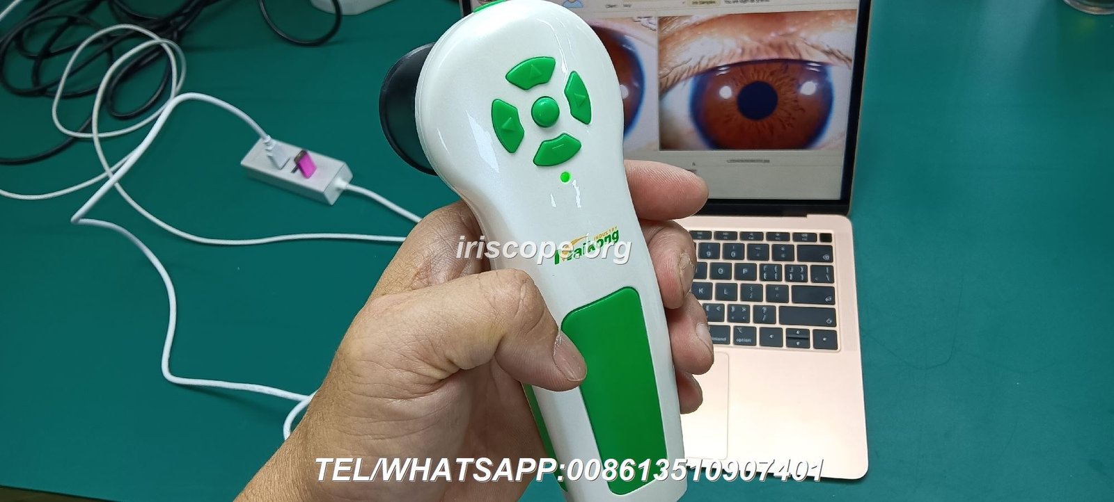 Professional iridology camera capturing detailed iris image