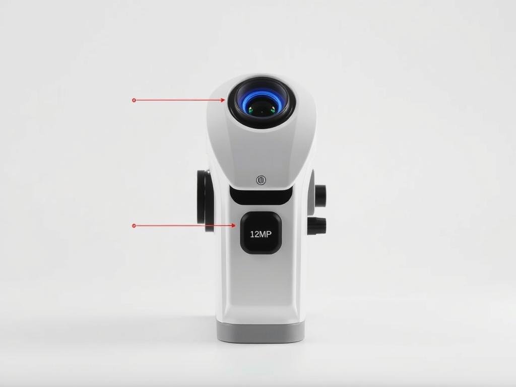 MAIKONG 12MP Digital Iridology Camera with key components labeled