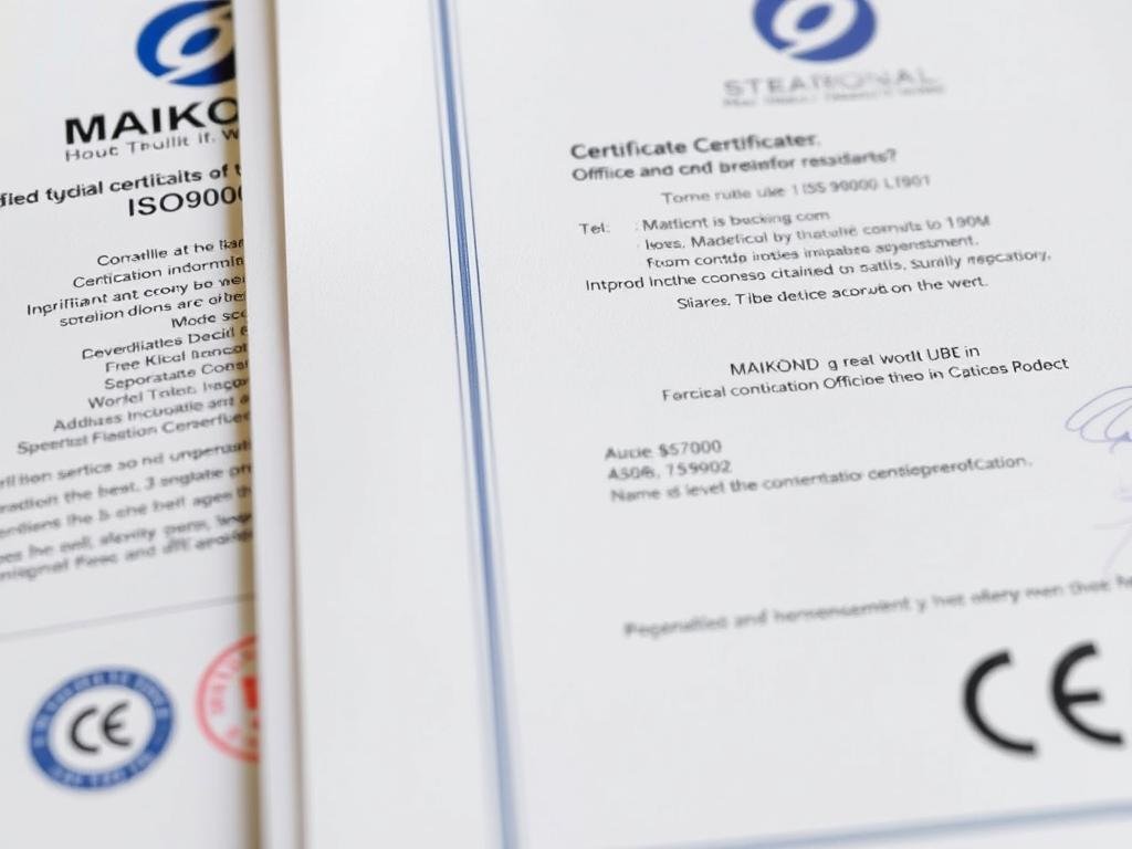 MAIKONG certification and quality assurance documents