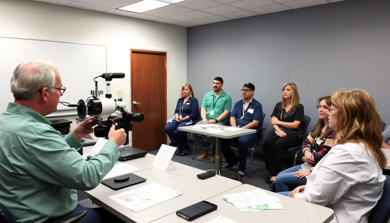Professional veterinary training session on animal iridology techniques Professional veterinary training session on animal iridology techniques