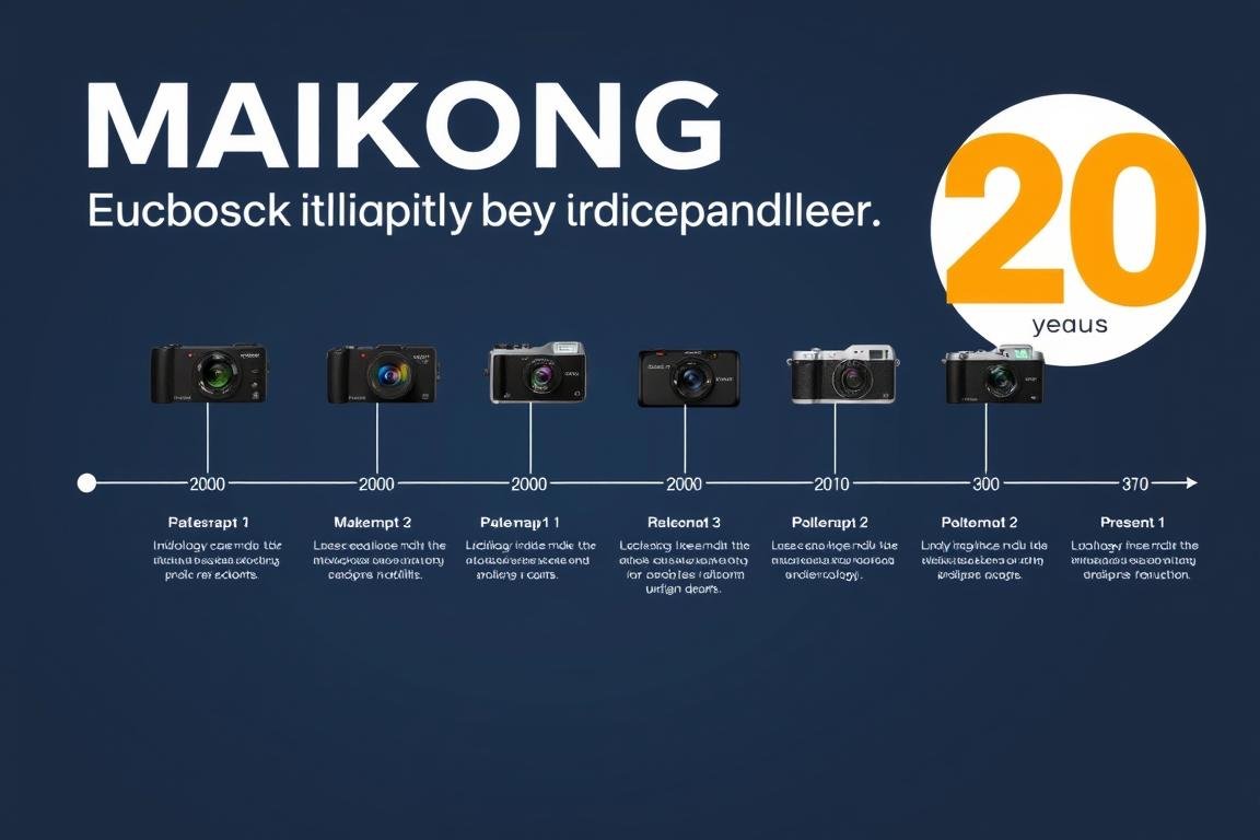 Timeline showing MAIKONG's 20 years of iridology camera development