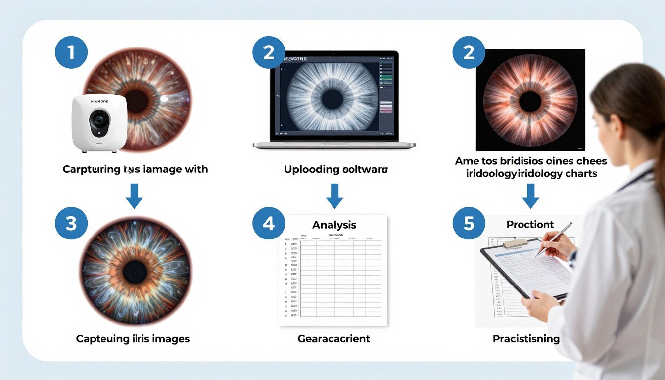 Step-by-step process of creating an iridology analysis report using MAIKONG equipment Step-by-step process of creating an iridology analysis report using MAIKONG equipment