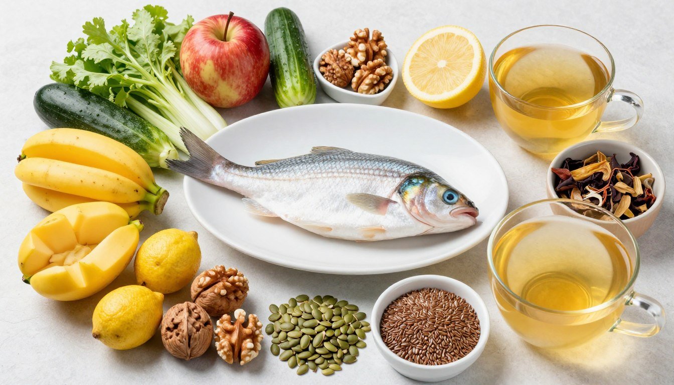 Healthy foods recommended for blue-eyed lymphatic constitution