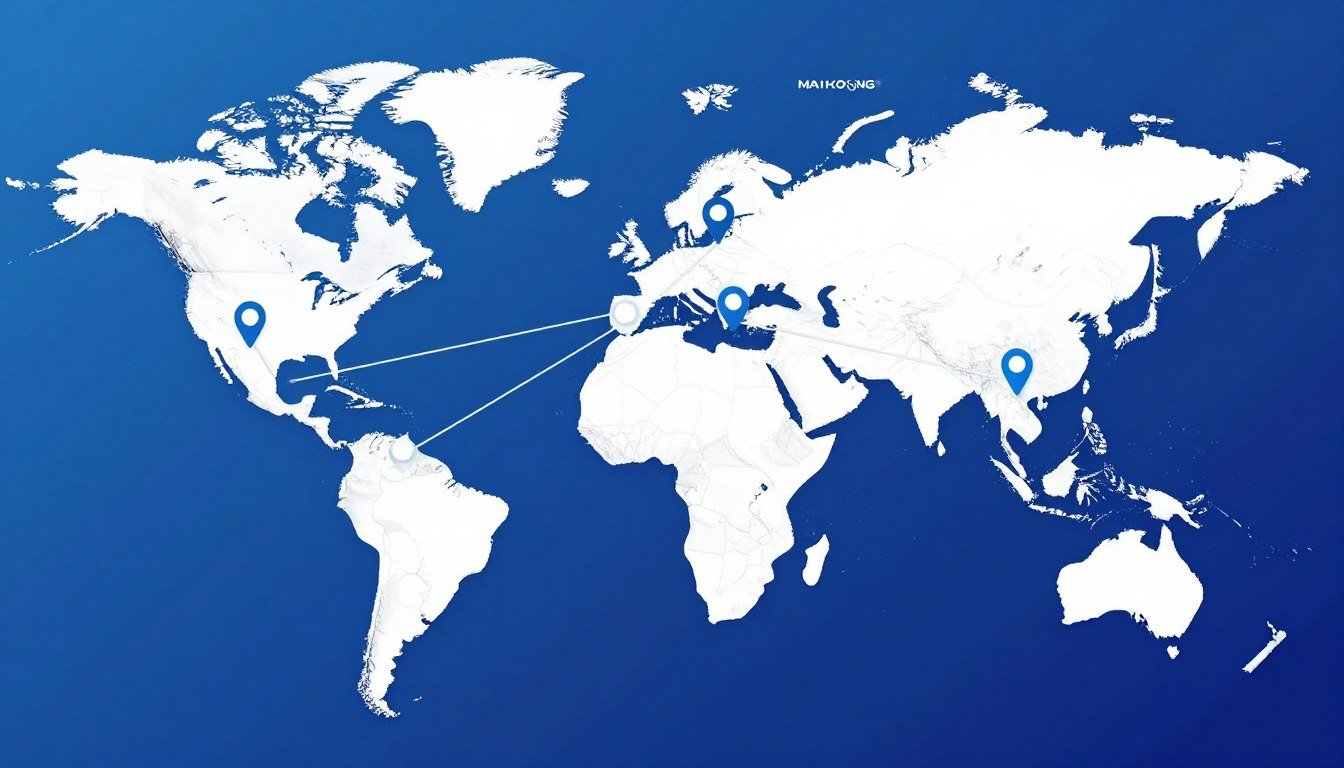 Global distribution map showing MAIKONG partner locations