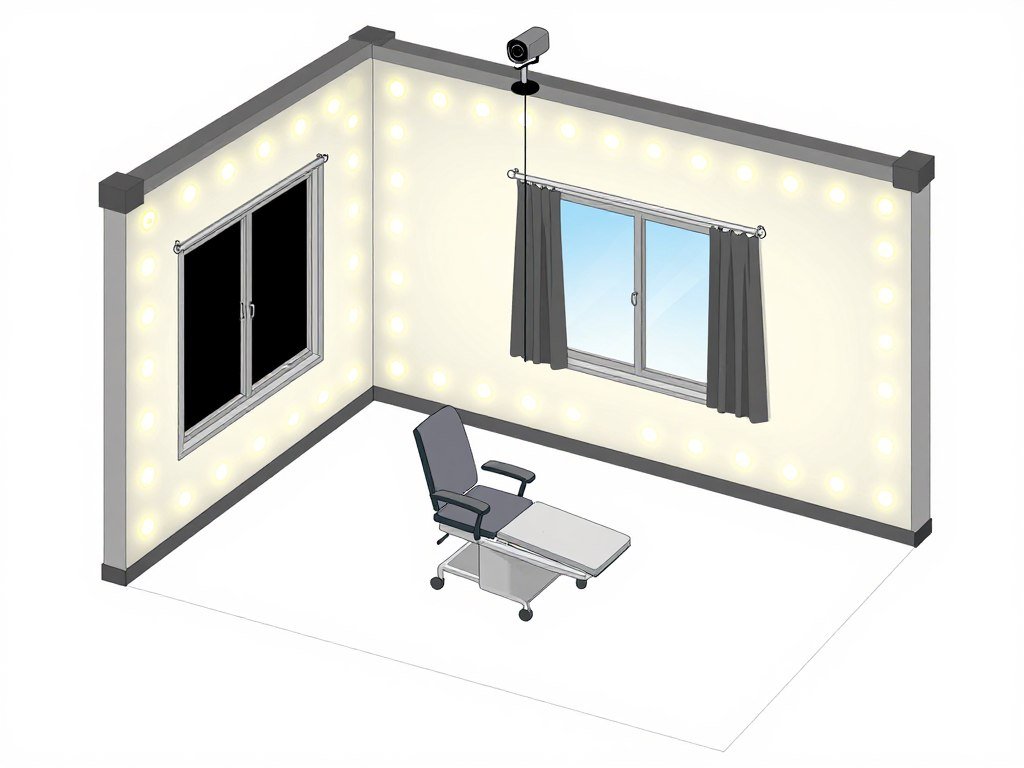 Ideal examination room lighting diagram