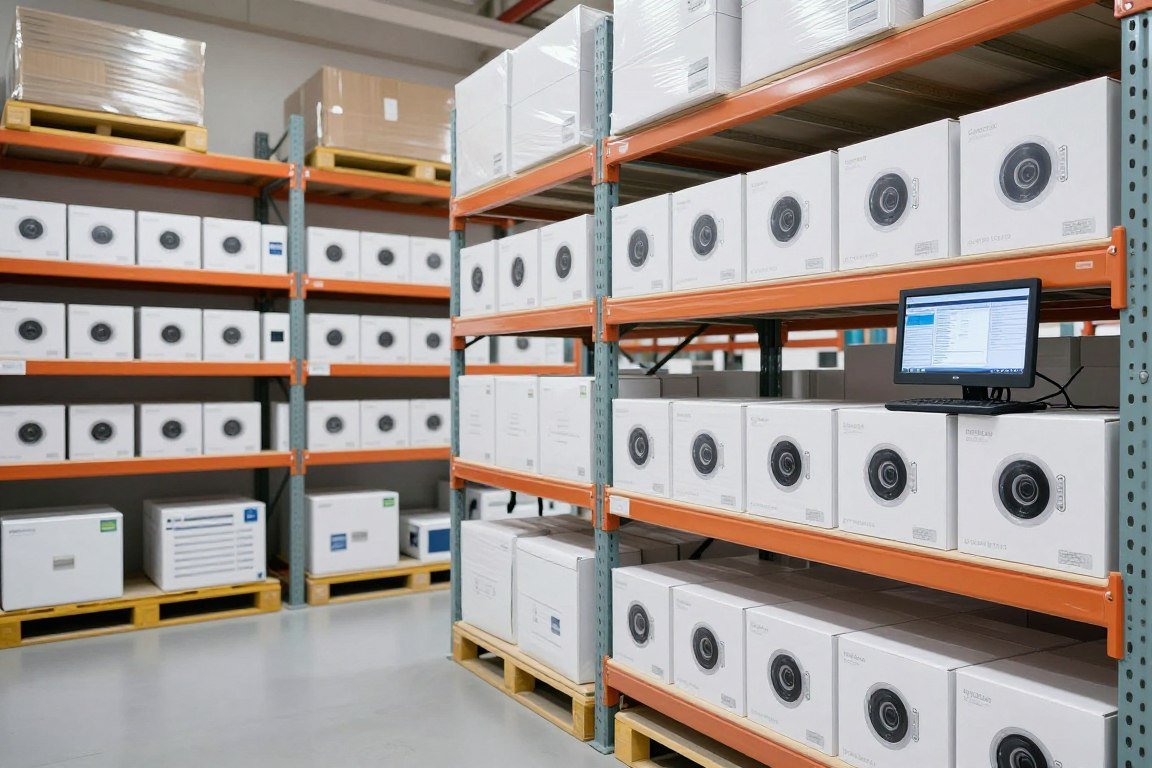 MAIKONG warehouse showing iridology camera inventory