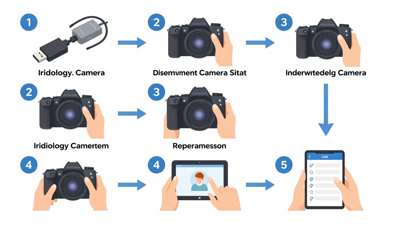 Step-by-step iridology camera setup instructions