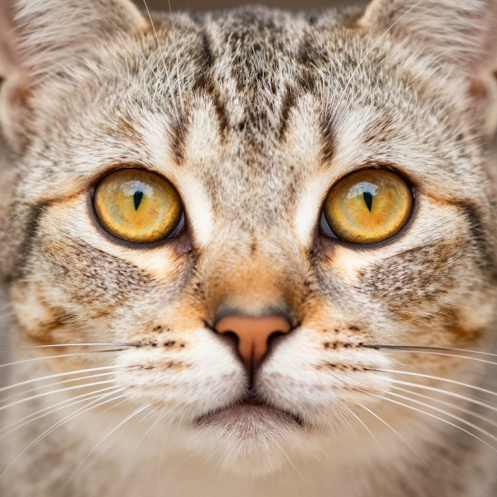 Cat with bright yellow-amber eyes showing detailed iris structure
