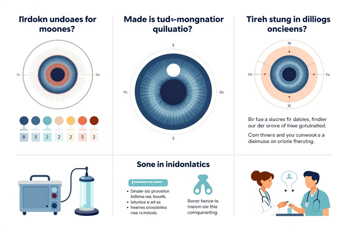 Comprehensive FAQ illustration showing common iridology questions visually answered